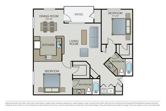 2 Beds • 2 Bath
3D Tour 115 floor plan